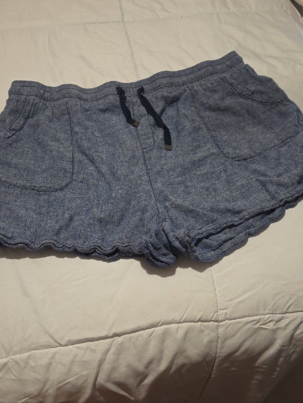 Time and Tru Heathered Blue Pull-On Athletic Shorts